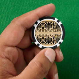 Griekse Mediterraanse Arabesk Patroon Bruin Poker Chips