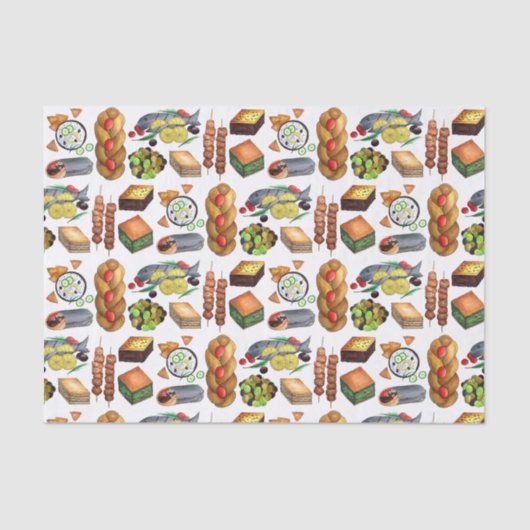 Griekse mediterrane levensmiddelen — Griekse besno Tissuepapier (Voorkant)