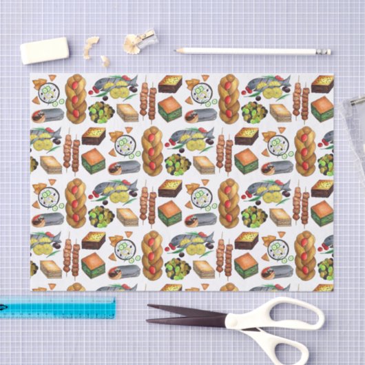 Griekse mediterrane levensmiddelen — Griekse besno Tissuepapier (Craft)