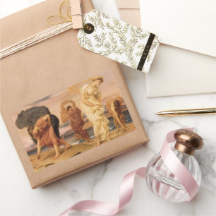 Griekse meisjes die kiezelstenen oprapen van Lord  Rechthoekige Sticker