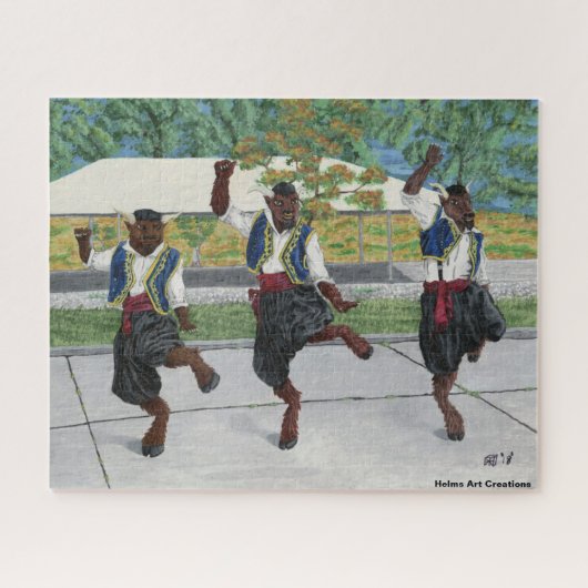 Griekse Minotaurus Dancing Grote Fantasy Art Puzze Legpuzzel (Horizontaal)