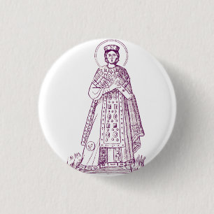 Griekse mozaïek van de heilige Agnes van Rome Ronde Button 3,2 Cm