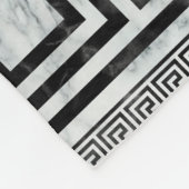 Griekse muurschildering - Griekse sleutel zwart-wi Fleece Deken (Hoek)