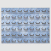 Griekse mythe  Ship Odyssey Blue Decoupage Tissuepapier (Voorkant)