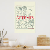 Griekse mythologie Artemis Goddess Grieks Poster (Keuken)