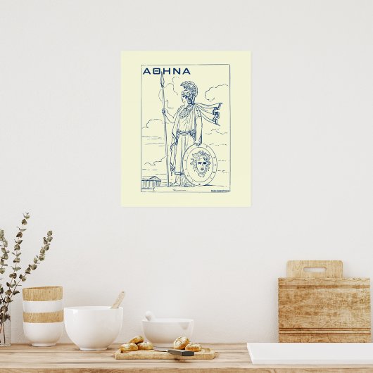 Griekse mythologie Athena Goddess Ancient Griekenl Poster (Keuken)