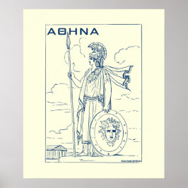 Griekse mythologie Athena Goddess Ancient Griekenl Poster