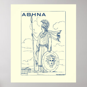 Griekse mythologie Athena Goddess Ancient Griekenl Poster