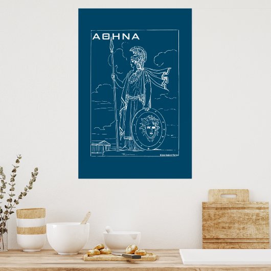 Griekse mythologie Athena Goddess Ancient Griekenl Poster (Keuken)