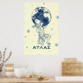 Griekse mythologie atlas Ancient Griekenland Poster (Keuken)