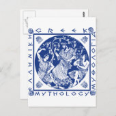 Griekse mythologie - blauw briefkaart (Voorkant / Achterkant)