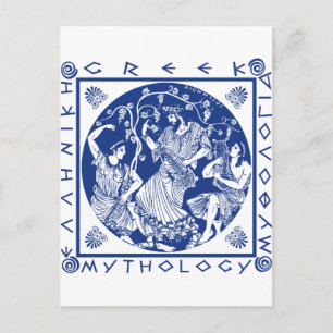 Griekse mythologie - blauw briefkaart