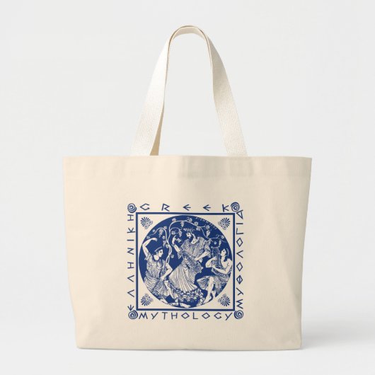 Griekse mythologie - blauw grote tote bag (Voorkant)