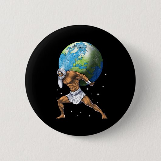 Griekse mythologie God Atlas Ronde Button 5,7 Cm (Voorkant)