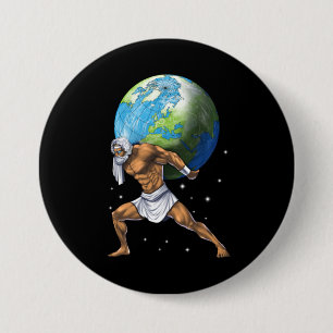 Griekse mythologie God Atlas Ronde Button 7,6 Cm