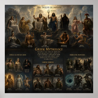 Griekse Mythologie Grafiek Poster