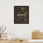 Griekse mythologie Hermes God Ancient Griekenland Poster (Keuken)