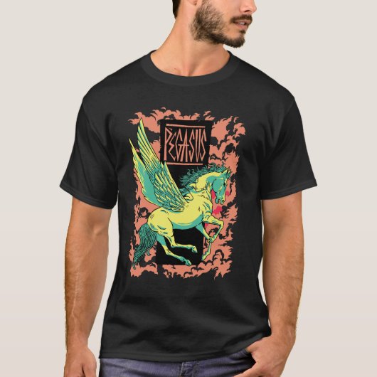 Griekse mythologie - Pegasus de gevleugelde hengst T-shirt (Voorkant)