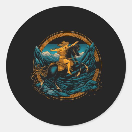 Griekse mythologie ronde sticker (Voorkant)