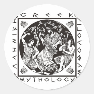 Griekse mythologie (zwart) ronde sticker