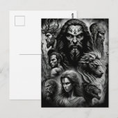 Griekse mythologie Zwarte en Witte goden en Monste Briefkaart (Voorkant / Achterkant)