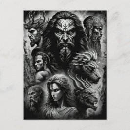 Griekse mythologie Zwarte en Witte goden en Monste Briefkaart