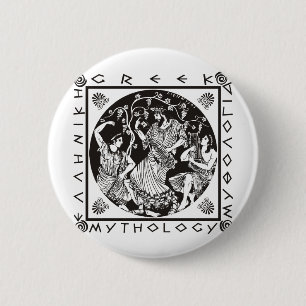 Griekse Mythologie - Zwarte Ronde Button 5,7 Cm