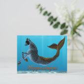 Griekse mythologische Briefkaarten: Hippocampus Briefkaart (Staand voorkant)