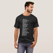 Griekse mythologische goden Pantheon Lijst van Dem T-shirt (Voorkant volledig)