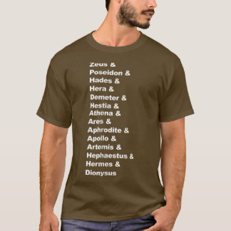 Griekse mythologische goden Pantheon Lijst van Dem T-shirt