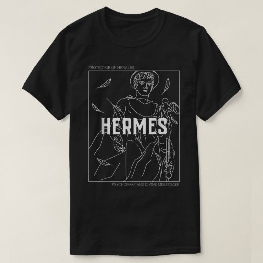 Griekse Mythology Hermes Messenger van de goden T-shirt (Design voorkant)