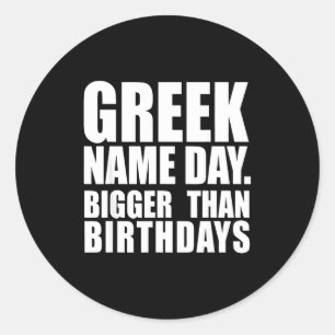 Griekse Namenfeest Dag Groter Dan Verjaardag Griek Ronde Sticker
