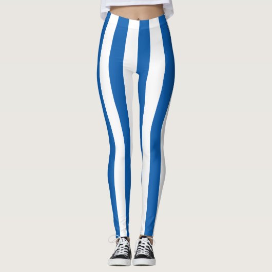 Griekse nationale vlag Verticaal gestreept Leggings (Voorkant)
