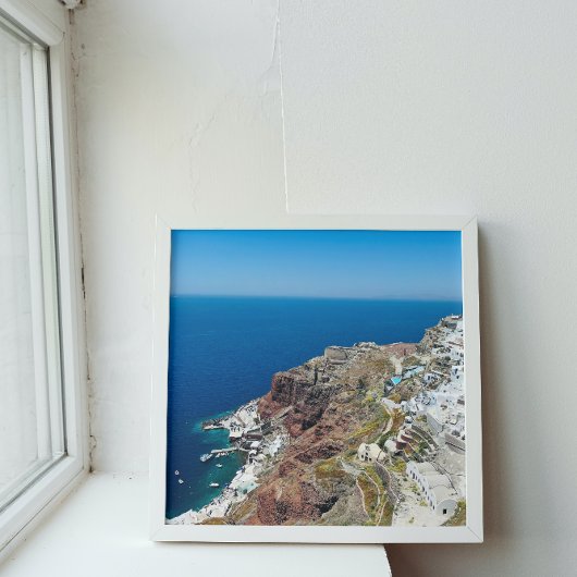 Griekse Oia Santorini Amoundi Bay Canvas Afdrukken
