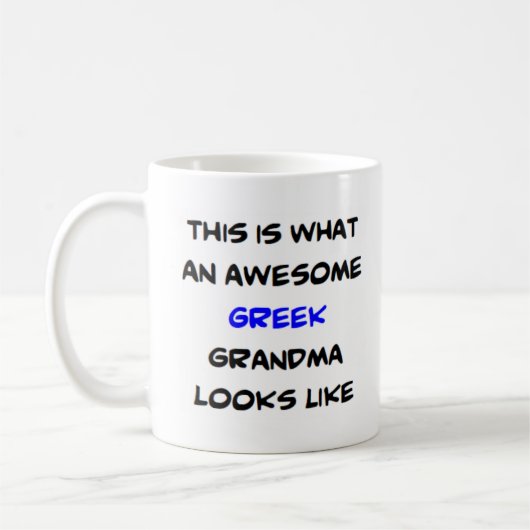 Griekse oma, geweldige koffiemok (Links)