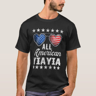 Griekse oma Vierde juli Vrouwen Alle Amerikaans Y T-shirt