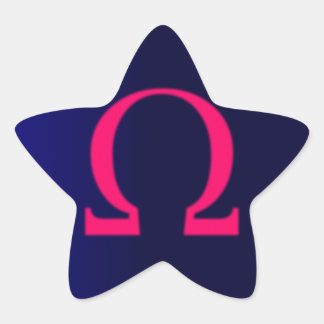 Griekse Omega in roze #3 Ster Sticker