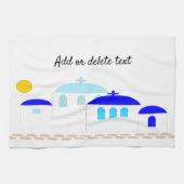 Griekse ontwerp voeg tekst toe theedoek (Horizontaal)