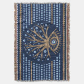 Griekse oogboom - Mati Mataki goud en donkerblauw Deken (Voorkant Verticaal)