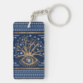 Griekse oogboom - Mati Mataki goud en donkerblauw Sleutelhanger (achterkant)