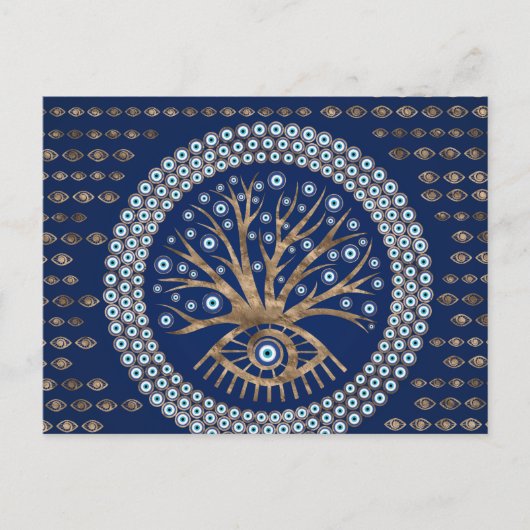 Griekse oogboom - Mati Mataki - Matiasma op blauw Briefkaart (Voorkant)