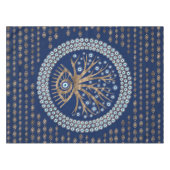 Griekse oogboom - Mati Mataki - Matiasma op blauw Tafelkleed (Voorkant (Horizontaal))