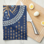 Griekse oogboom - Mati Mataki - Matiasma op blauw Theedoek (Quarter Fold)