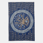 Griekse oogboom - Mati Mataki - Matiasma op blauw Theedoek (Verticaal)