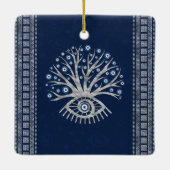 Griekse oogboom - Mati Mataki - Matiasma Silver Keramisch Ornament (Achterkant)