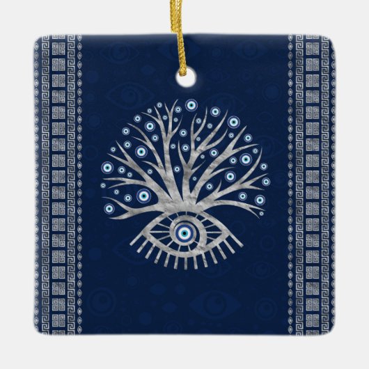 Griekse oogboom - Mati Mataki - Matiasma Silver Keramisch Ornament (Voorkant)