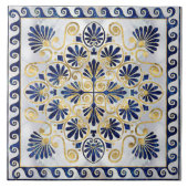 Griekse Ornament Abalone Shell en Gold Tegeltje (Voorkant)