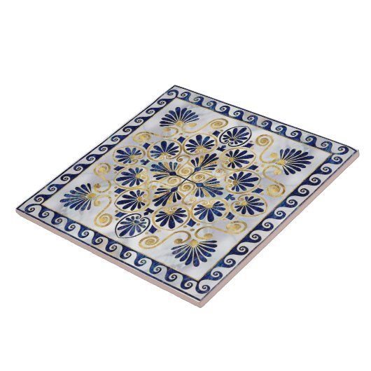 Griekse Ornament Abalone Shell en Gold Tegeltje (Zijkant)