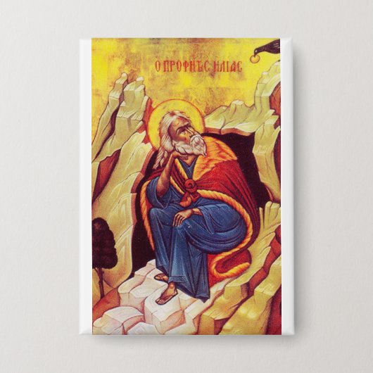 Griekse orthodoxe icoon van profeet Elia Button (Voorkant)