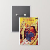 Griekse orthodoxe icoon van profeet Elia Button (Voorkant / Achterkant)